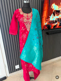 Salwar - Magenta/Turquoise